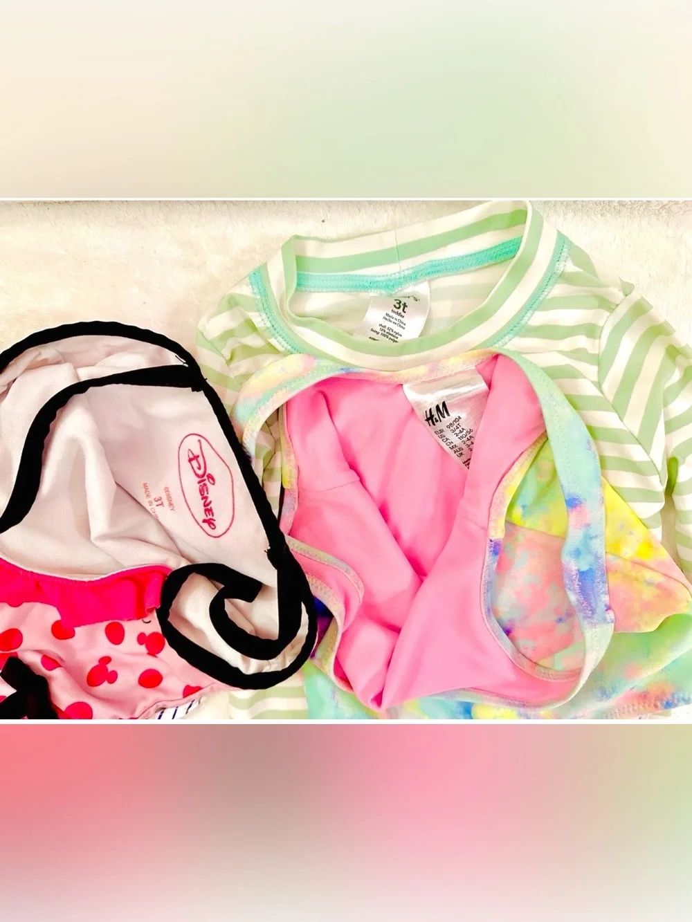 Very Cute Girls Swimsuit Lot Size 3T Mini Mouse Disney, H&M Excellent Condition